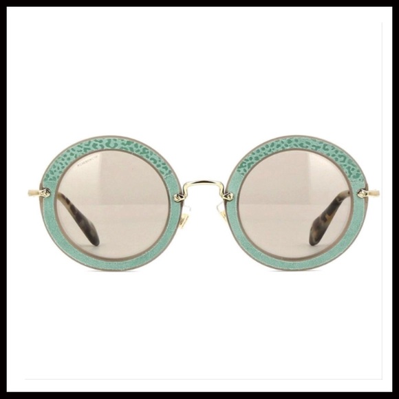 MIU MIU AQUA ROUND FRAME SUNGLASSES - Picture 4 of 4